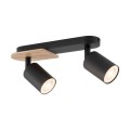 Lampa sufitowa czarna z drewnianym detalem COVER WOOD do korytarza biura 4674 TK Lighting