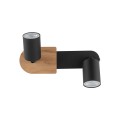 Lampa sufitowa czarna z drewnianym detalem COVER WOOD do korytarza biura 4674 TK Lighting