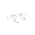 Lampa sufitowa czarna z drewnianym detalem COVER WOOD do korytarza biura 4674 TK Lighting