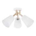 Biała lampa sufitowa z drewnianymi ramionami i białymi kloszami 665 TK Lighting