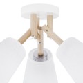 Biała lampa sufitowa z drewnianymi ramionami i białymi kloszami 665 TK Lighting