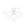 Biała lampa sufitowa z drewnianymi ramionami i białymi kloszami 665 TK Lighting