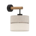 Kinkiet ECO gwint E27 moc 15W styl skandynawski klosz tkanina | czarny 5776 TK lighting