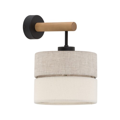 Kinkiet ECO gwint E27 moc 15W styl skandynawski klosz tkanina | czarny 5776 TK lighting