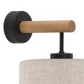 Kinkiet ECO gwint E27 moc 15W styl skandynawski klosz tkanina | czarny 5776 TK lighting