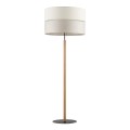 Lampa podłogowa drewniana z abażurem szaro-beżowa ECO na E27 5597 TK Lighting
