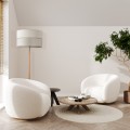 Lampa podłogowa drewniana z abażurem szaro-beżowa ECO na E27 5597 TK Lighting