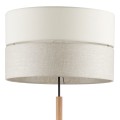 Lampa podłogowa drewniana z abażurem szaro-beżowa ECO na E27 5597 TK Lighting