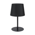 Lampka nocna MAJA gwint E27 moc 15W styl klasyczny klosz tkanina | czarny 2936 TK lighting