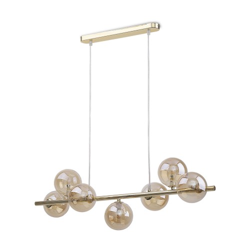 Lampa wisząca ESTERA gwint G9 moc 6 W styl nowoczesny szklany klosz | złoty 5668 TK lighting