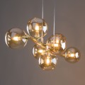 Lampa wisząca ESTERA gwint G9 moc 6 W styl nowoczesny szklany klosz | złoty 5668 TK lighting