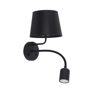 Nowoczesny 2-punktowy kinkiet MAJA BLACK z włącznikiem czarny 2537 TK Lighting