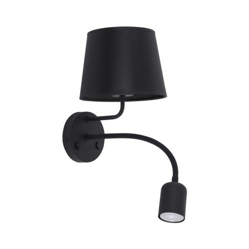 Nowoczesny 2-punktowy kinkiet MAJA BLACK z włącznikiem czarny 2537 TK Lighting