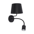Nowoczesny 2-punktowy kinkiet MAJA BLACK z włącznikiem czarny 2537 TK Lighting