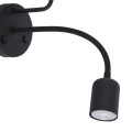 Nowoczesny 2-punktowy kinkiet MAJA BLACK z włącznikiem czarny 2537 TK Lighting