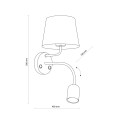Nowoczesny 2-punktowy kinkiet MAJA BLACK z włącznikiem czarny 2537 TK Lighting