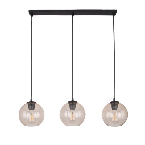 Lampa wisząca CUBUS gwint E27 moc 15W styl nowoczesny szklany klosz | czarny 4598 TK lighting