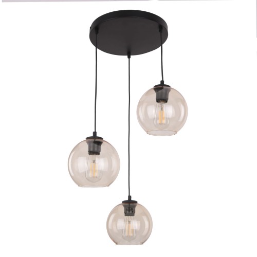 Lampa wisząca CUBUS gwint E27 moc 15W styl klasyczny szklany klosz | czarny 4601 TK lighting
