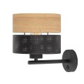 Kinkiet w stylu skandynawskim z perforowanym kloszem kolor drewna / czarny 6539 TK Lighting