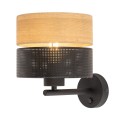 Kinkiet w stylu skandynawskim z perforowanym kloszem kolor drewna / czarny 6539 TK Lighting