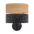 Kinkiet w stylu skandynawskim z perforowanym kloszem kolor drewna / czarny 6539 TK Lighting