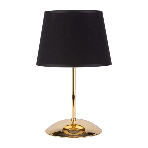 Lampka nocna do sypialni GLORY E27 Czarno złoty klosz tkanina 5496 TK Lighting