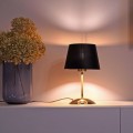 Lampka nocna do sypialni GLORY E27 Czarno złoty klosz tkanina 5496 TK Lighting