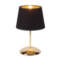 Lampka nocna do sypialni GLORY E27 Czarno złoty klosz tkanina 5496 TK Lighting