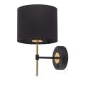 Kinkiet LORD gwint E27 moc 15W styl klasyczny klosz tkanina | czarny 4672 TK lighting