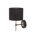 Kinkiet LORD gwint E27 moc 15W styl klasyczny klosz tkanina | czarny 4672 TK lighting