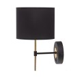 Kinkiet LORD gwint E27 moc 15W styl klasyczny klosz tkanina | czarny 4672 TK lighting