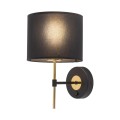 Kinkiet LORD gwint E27 moc 15W styl klasyczny klosz tkanina | czarny 4672 TK lighting
