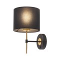 Kinkiet LORD gwint E27 moc 15W styl klasyczny klosz tkanina | czarny 4672 TK lighting