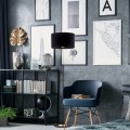 Lampa podłogowa LORD do salonu czarny abażur sznurkowy włącznik 5153 TK Lighting