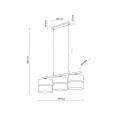 Lampa wisząca z trzema abażurami w stylu eko z serii NICOL 4801 TK Lighting