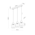 Lampa wisząca ORSON gwint E27 moc 15W styl nowoczesny szklany klosz | czarny 4568 TK lighting