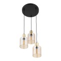 Lampa wisząca czarna rozeta szklane klosze SIERRA złote dodatki 6667 TK Lighting