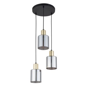 Lampa wisząca z okrągłą rozetą i grafitowymi szklanymi kloszami 6663 TK Lighting