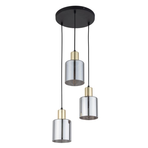 Lampa wisząca z okrągłą rozetą i grafitowymi szklanymi kloszami 6663 TK Lighting