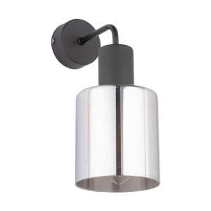 Kinkiet SIERRA gwint E27 moc 15W styl nowoczesny szklany klosz | czarny 6652 TK lighting