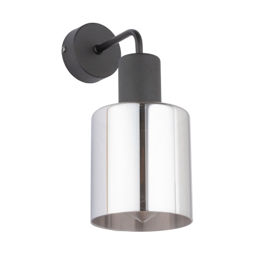 Kinkiet SIERRA gwint E27 moc 15W styl nowoczesny szklany klosz | czarny 6652 TK lighting