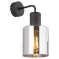 Kinkiet SIERRA gwint E27 moc 15W styl nowoczesny szklany klosz | czarny 6652 TK lighting
