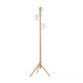Lampa stojąca w stylu eco, drewniany stelaż szklane klosze 5809 TK Lighting
