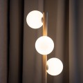 Lampa stojąca w stylu eco, drewniany stelaż szklane klosze 5809 TK Lighting