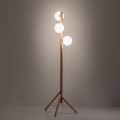 Lampa stojąca w stylu eco, drewniany stelaż szklane klosze 5809 TK Lighting