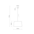 Lampa wisząca MAJA gwint E27 moc 15W styl nowoczesny klosz tkanina | czarny 1885 TK lighting