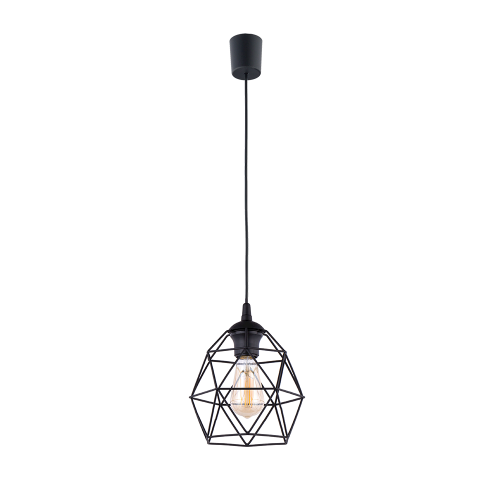 Lampa wisząca czarna pojedynczy zwis loft druciany klosza 3190 TK Lighting