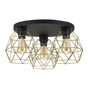 Lampa sufitowa klosz klatka czarno-złoty GALAXY BLACK/GOLD 3458 TK Lighting