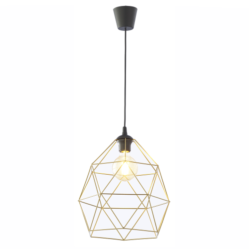 Lampa wisząca z nowoczesnym klatkowym złotym kloszem 3457 TK Lighting