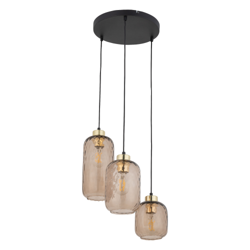 Lampa wisząca szklane klosze PESCARA E27 czarna rozeta 4576 TK Lighting